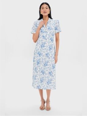 Tuckernuck Forget Me Not Floral Cotton Linen Bellamy Dress Size large NWT